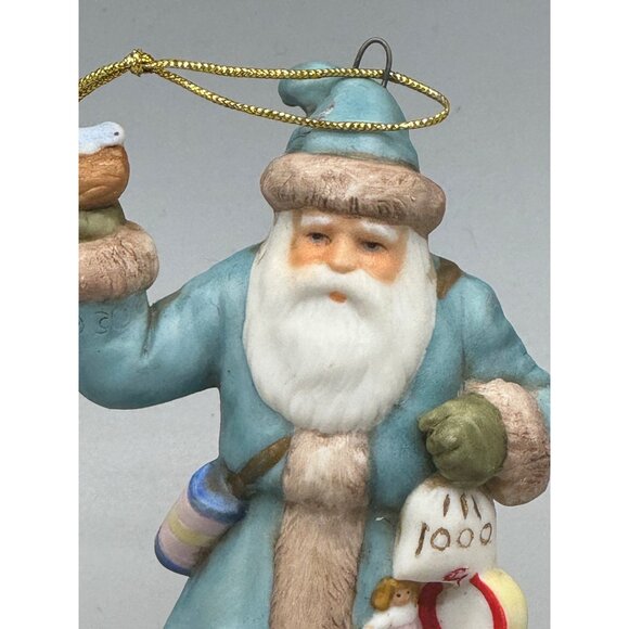 1986 Jb & R Inc Santa Claus Figurine Ornament Made In Korea bird 4" blue READ - Picture 2 of 8